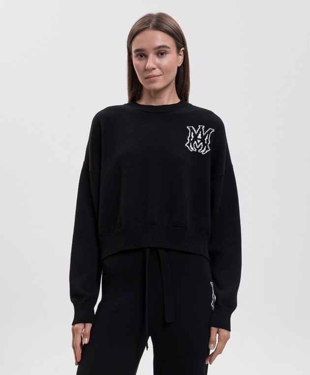 AMIRI Черный свитер из шерсти AWKNCW1030 изображение 3