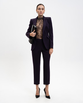 Alexander McQueen Черный топ из кружева 849852QZAPW