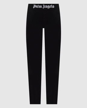 Palm Angels Черные леггинсы с узором логотипа PWVG016S26FAB001