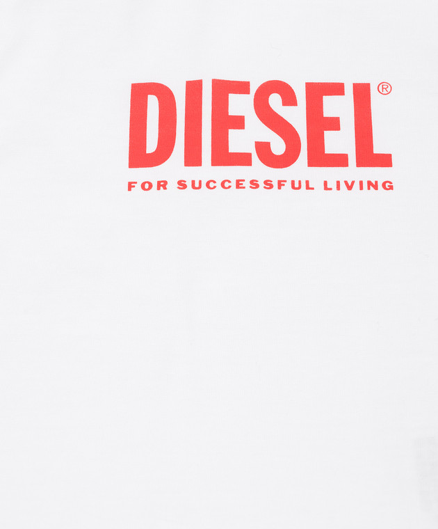 Diesel Дитяча біла футболка з принтом логотипа K0081500YI9 зображення 3