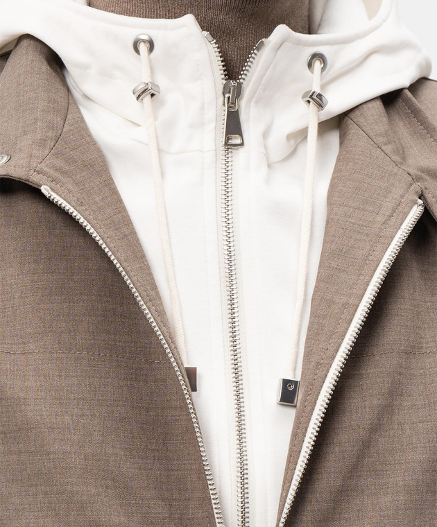 Pini Parma Коричневый жилет из шерсти VESTHOODTAU изображение 5