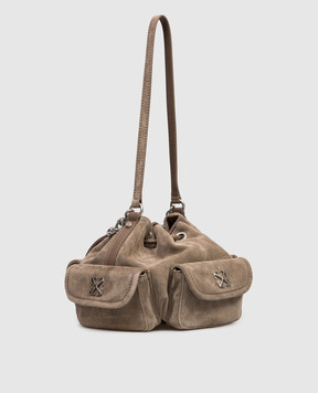 Off-White Коричневая замшевая сумка Dumbo OWMY002S26LEA001