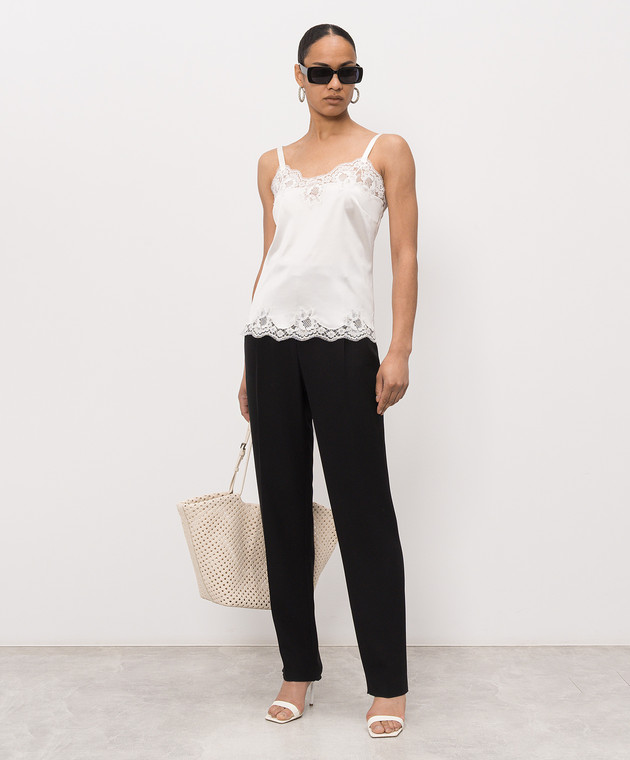 Dolce&Gabbana Топ кольору айворі з мереживом O7A00TONO13 зображення 2