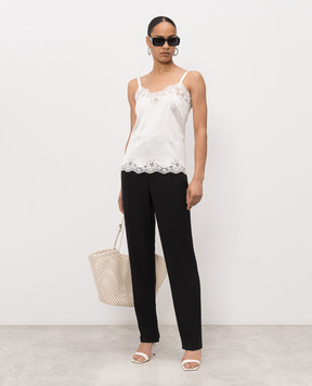 Dolce&Gabbana Топ кольору айворі з мереживом O7A00TONO13