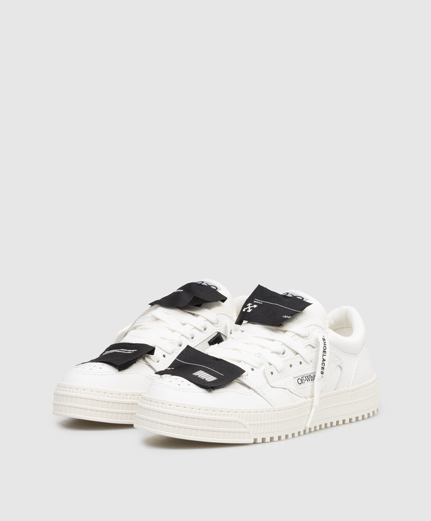 Off-White Белые кожаные кроссовки 3.0 Off Court с нашивками OWIA28EC99LEA001 изображение 2