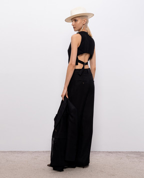 Brunello Cucinelli Черный жилет с льном MH126HG706