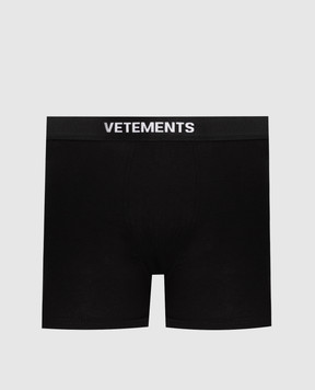 Vetements Черные трусы-боксеры с логотипом ME76UN273B
