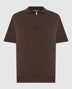 Bertolo Cashmere Коричневе поло із шовку 900270000026