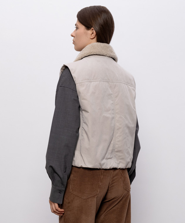 Brunello Cucinelli Бежевый пуховый жилет MG5457703P изображение 4