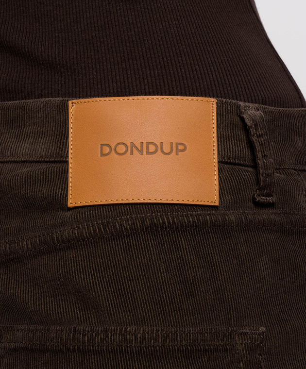Dondup Коричневые вельветовые брюки Jacklyn Gioie DP427VS0030DBM5W изображение 5