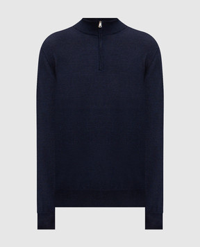 Cashmere&Whiskey Синій джемпер з вовни, шовку та кашеміру 477