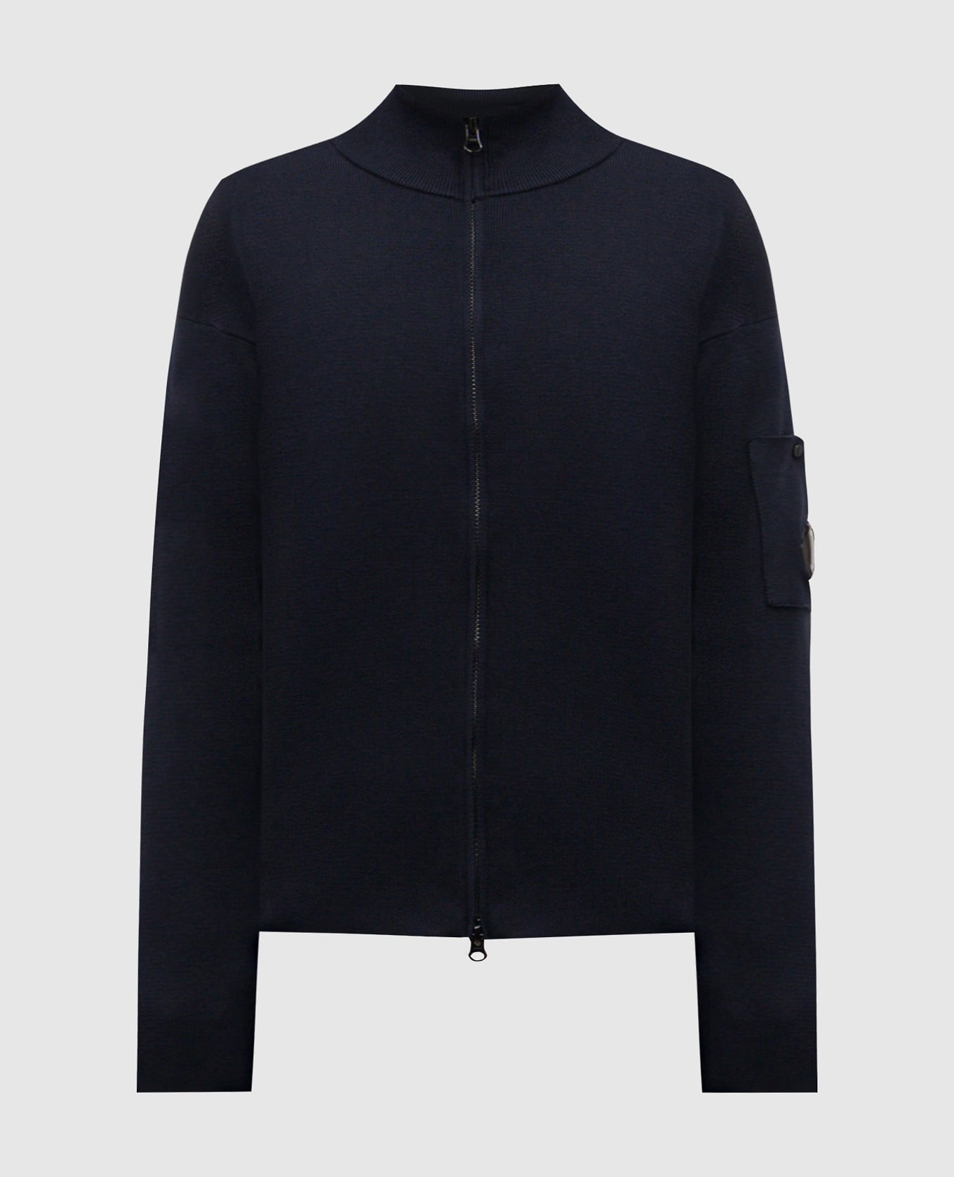 Синий кардиган с логотипом патча