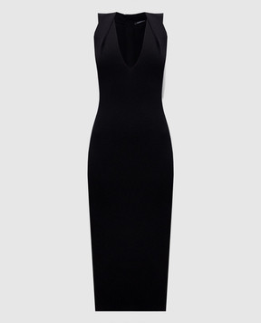 Balmain Чорна сукня міді GF1RJ210KJ43