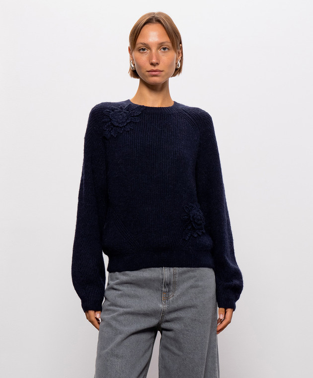 Twinset Синий свитер с шерстью альпаки 262TT3190 изображение 3