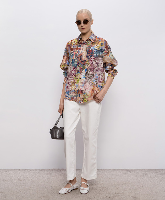Momoni Блуза COLINAS из шелка в принт MOSH00302MO изображение 2