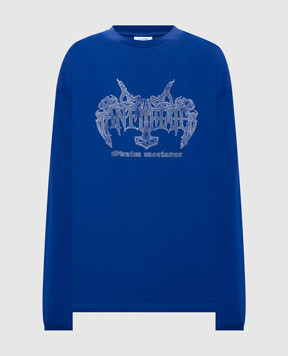 Vetements Синій лонгслів з принтом MH27LS200BL