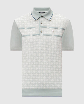 Stefano Ricci Зелене поло з шовком з емблемою у вигляді голови орла K616462P40F26224