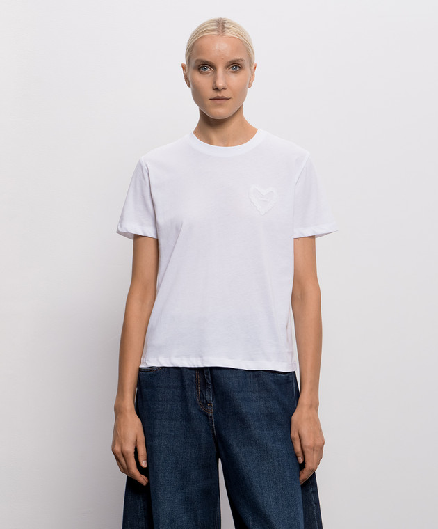 Twinset Біла футболка з нашивкою логотипа 262TP2302 зображення 3