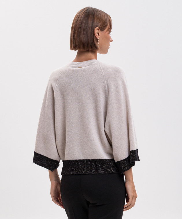 Twinset Джемпер цвета айвори из шерсти и кашемира 262TP3511 изображение 4