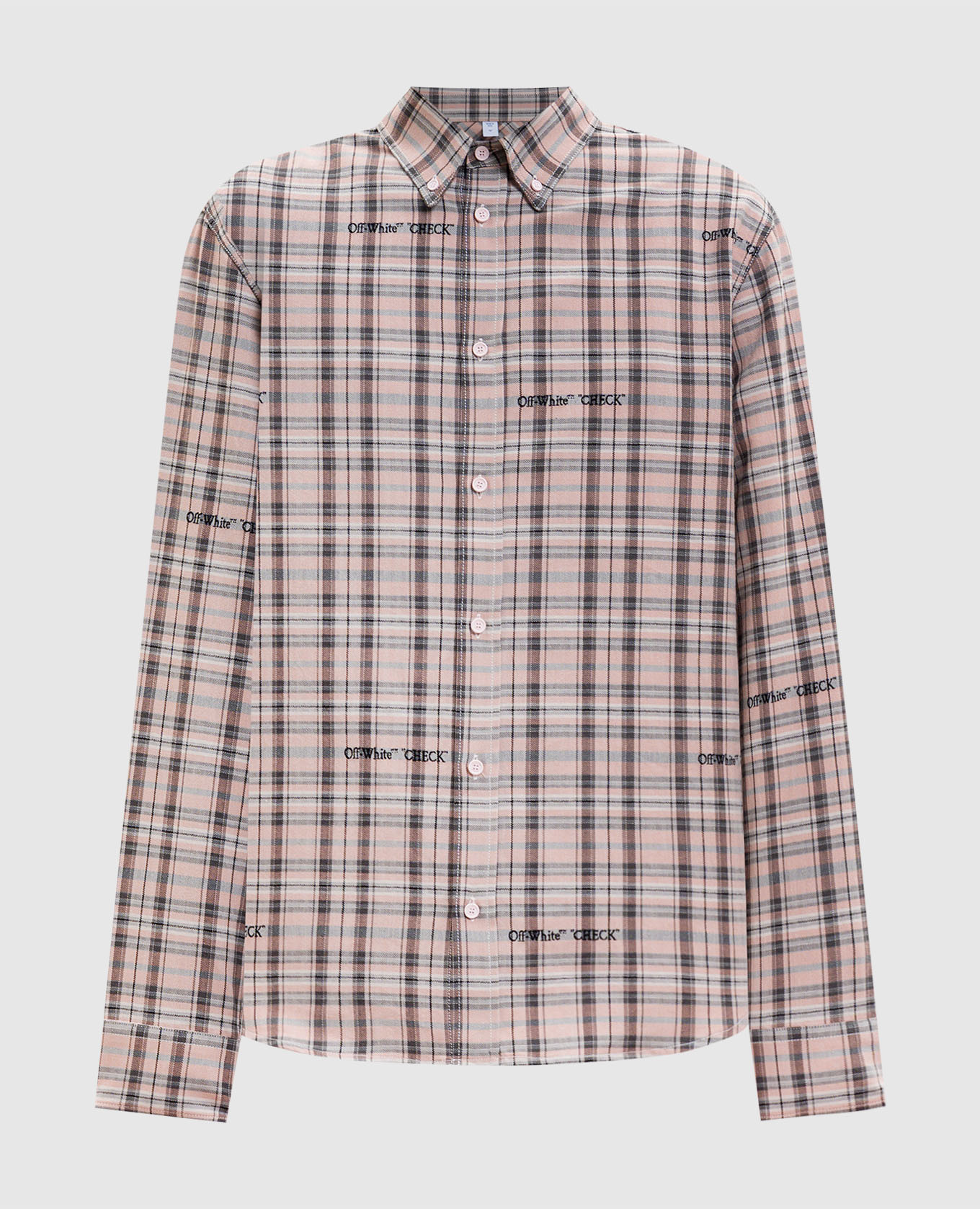 Розовая рубашка в узор с вышивкой логотипа