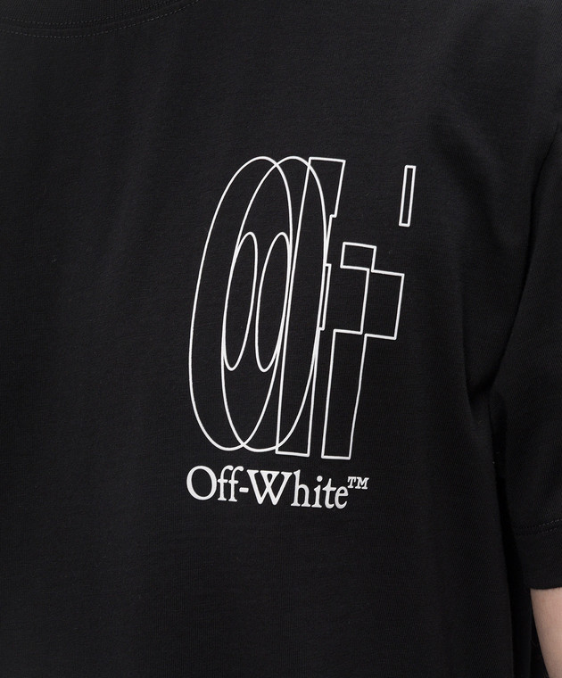 Off-White Черная футболка с принтом эмблемы Double Arrow 44MAA027S26J003 изображение 5