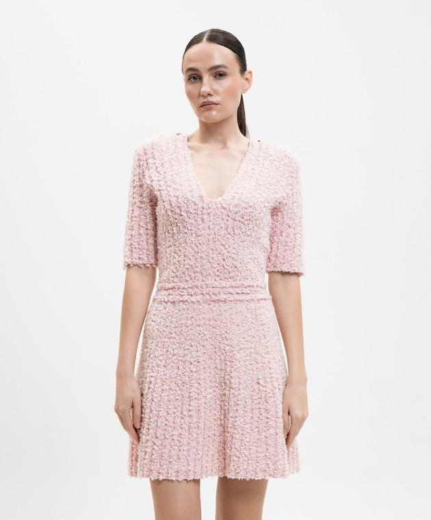 Balmain Рожева твідова сукня GF0R7485KJ89 зображення 3
