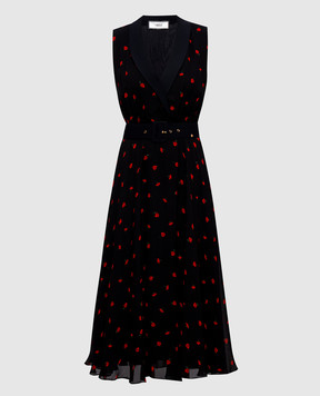 Nissa Черное платье в цветочный принт RC16510