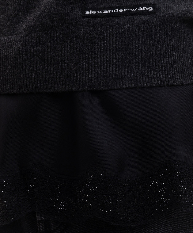 Alexander Wang Серый свитер с шерстью двойной конструкции 1KC4261103 изображение 5