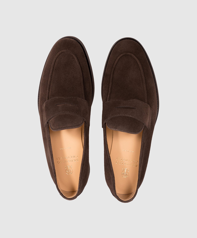 Brunello Cucinelli Коричневые замшевые лоферы MZUSOLE670 изображение 4