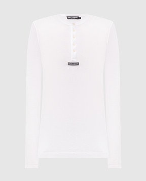 Dolce&Gabbana Белый лонгслив в рубчик G8SC4TG7P3I