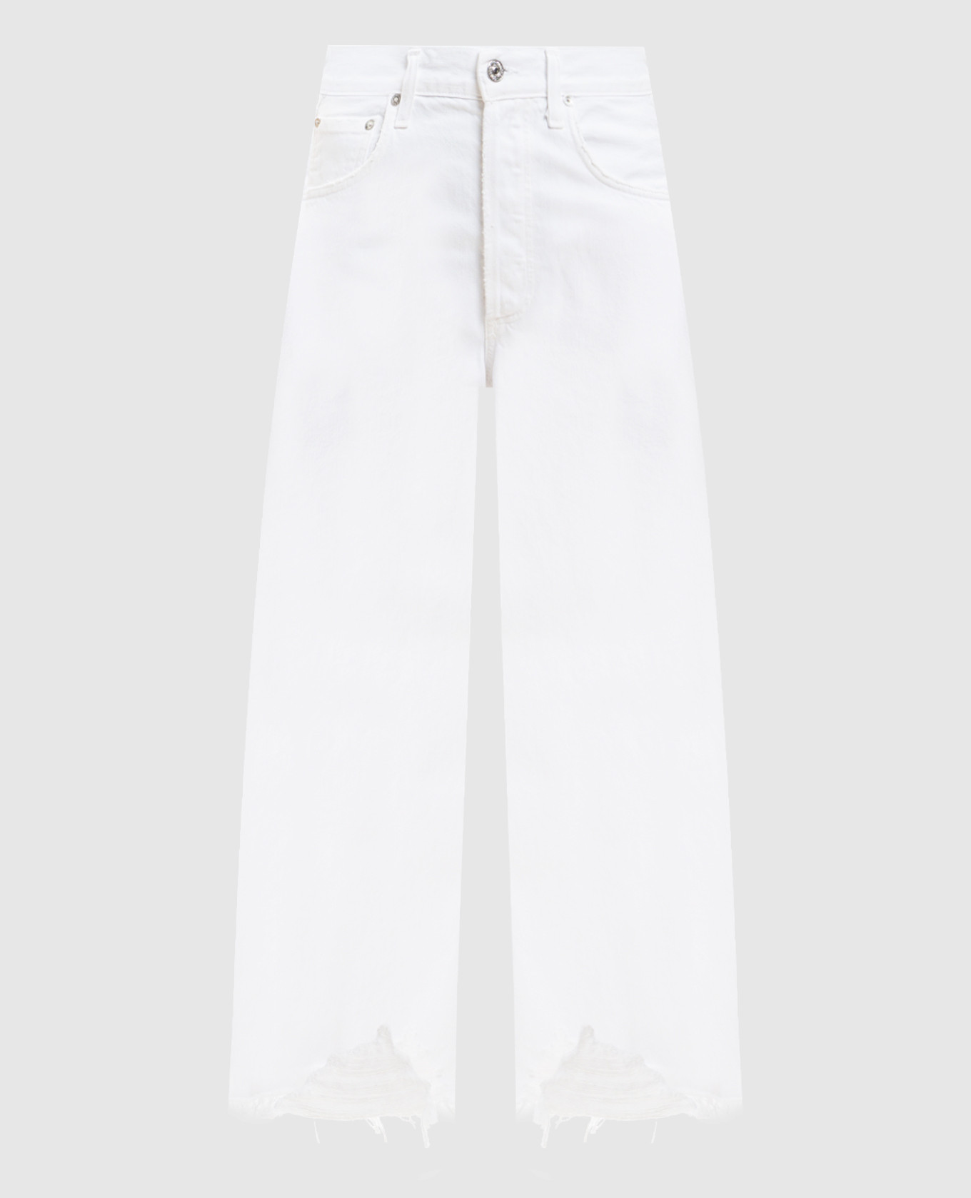 

Белые джинсы Ayla с патчем, Белый, Широкие джинсы