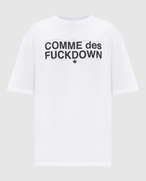 Comme des Fuckdown Біла футболка зі вставкою логотипа FMS6CFABM01927