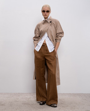 Brunello Cucinelli Коричневі штани з льону MH527P8492