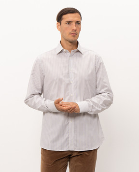 Canali Сорочка кольору айворі в смужку GD03832CCL70A1