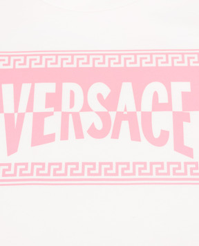 Versace Дитяча біла футболка з логотипом 10183421A16958