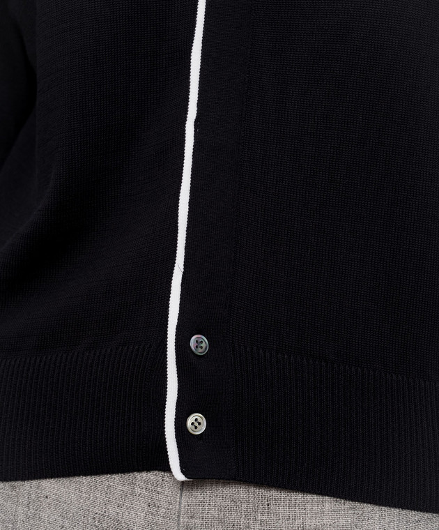 Intoca Черный кардиган с контрастной полоской 261SUVINCD0402 изображение 5