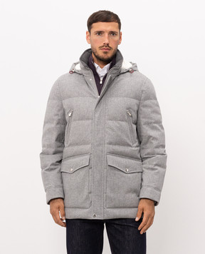 Brunello Cucinelli Сіра пухова куртка з вовни MM4701823