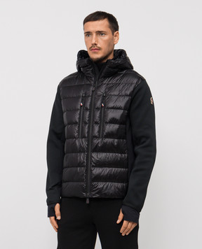 Moncler Grenoble Чорна пухова куртка з нашивкою емблеми K20979B00008C9043