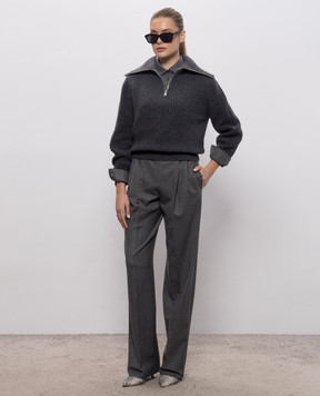 Max Mara Серая рубашка AERE из кашемира MXMAERE