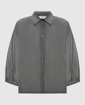 Peserico Зелена блуза із шовком з ланцюжком моніль S0601308372