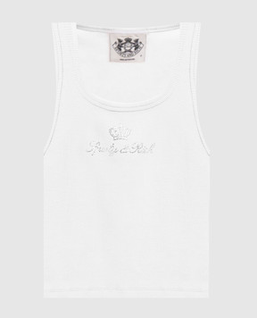Sporty & Rich Белый топ Juicy Crown в рубчик TO116716689WH01