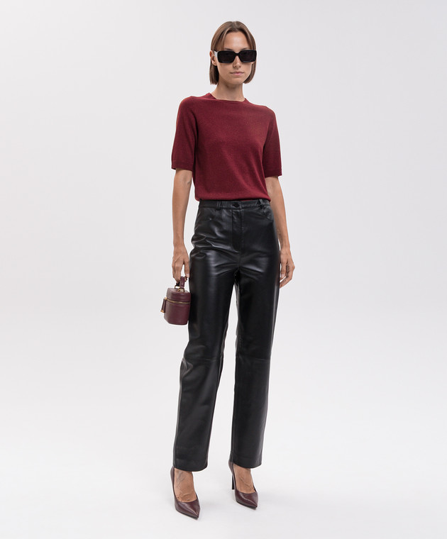 Allude Бордовий топ з вовною з люрексом 26564100 зображення 2