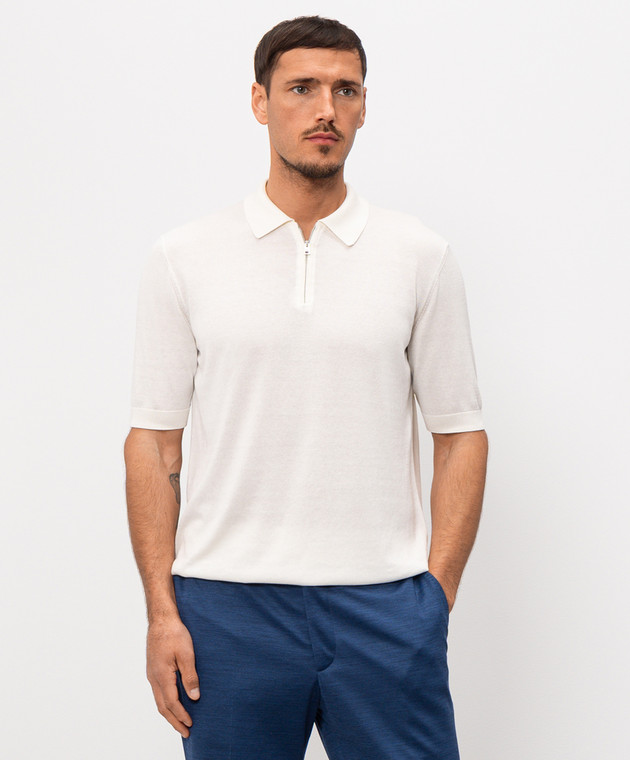 Cashmere&Whiskey Поло кольору айворі з шовком M54251031 зображення 3