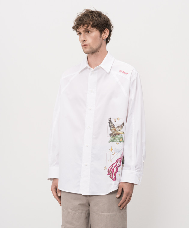 Off-White Белая рубашка с принтом Dream 44MGE04XZ26F005 изображение 3