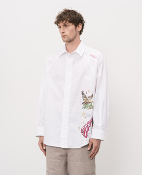 Off-White Белая рубашка с принтом Dream 44MGE04XZ26F005