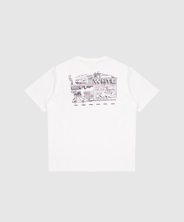 Off-White Детская белая футболка Grafiti с принтом 44BAA002S26J003 изображение 2
