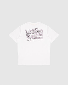 Off-White Дитяча біла футболка Grafiti з принтом 44BAA002S26J003