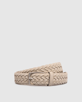 ISAIA Бежевий замшевий плетений ремінь FB0047PLF40