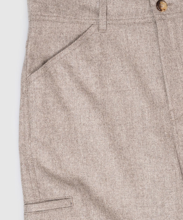 Brunello Cucinelli Дитячі сірі штани з вовни B038PP118C зображення 3