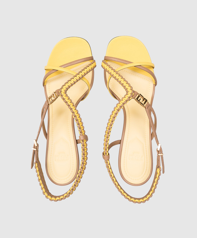 Fendi Коричневі шкіряні босоніжки Fold 8X8984AWL8 зображення 4